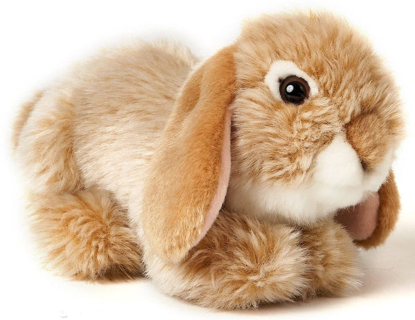 Lapin Bélier, couché (beige) - peluche Uni Toys