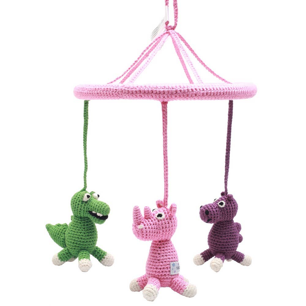 Mobile avec chameau, crocodile et rhinocéros