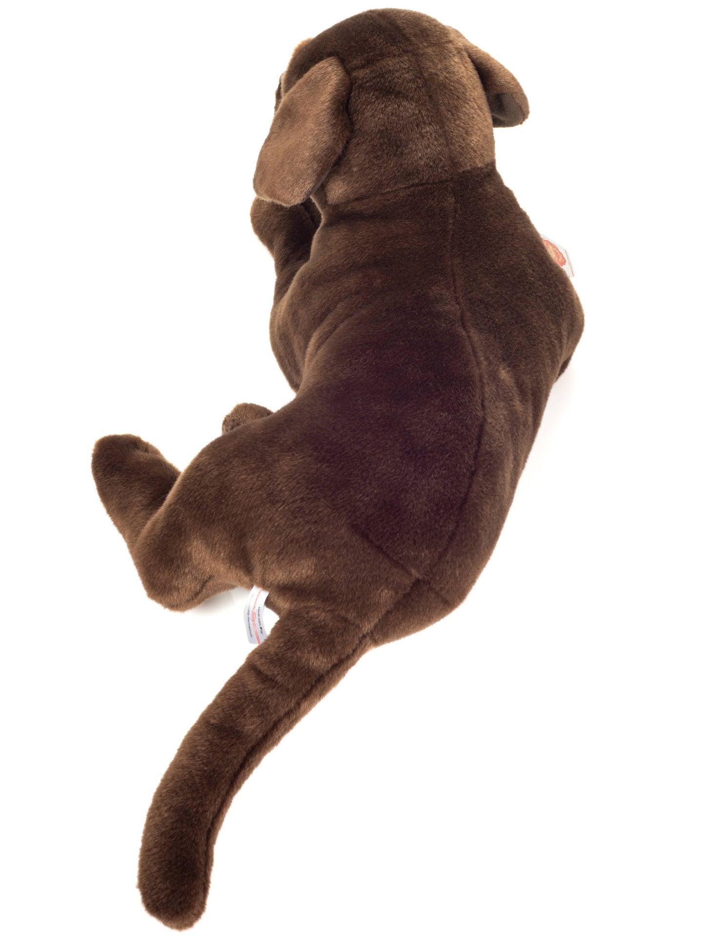 Chocolate brown Labrador plush lying down