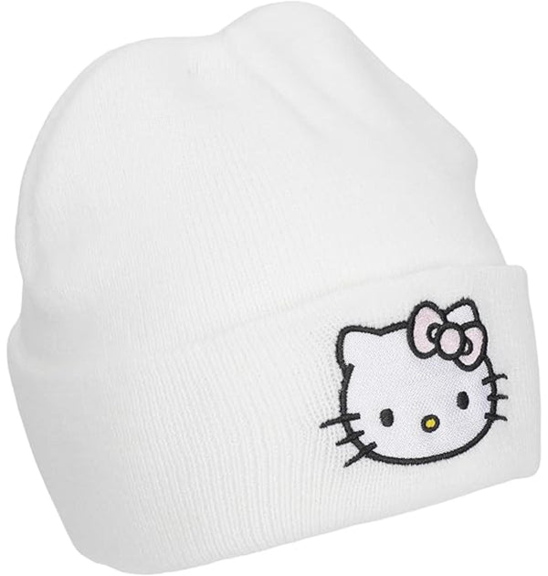 Bonnet blanc Hello Kitty avec logo