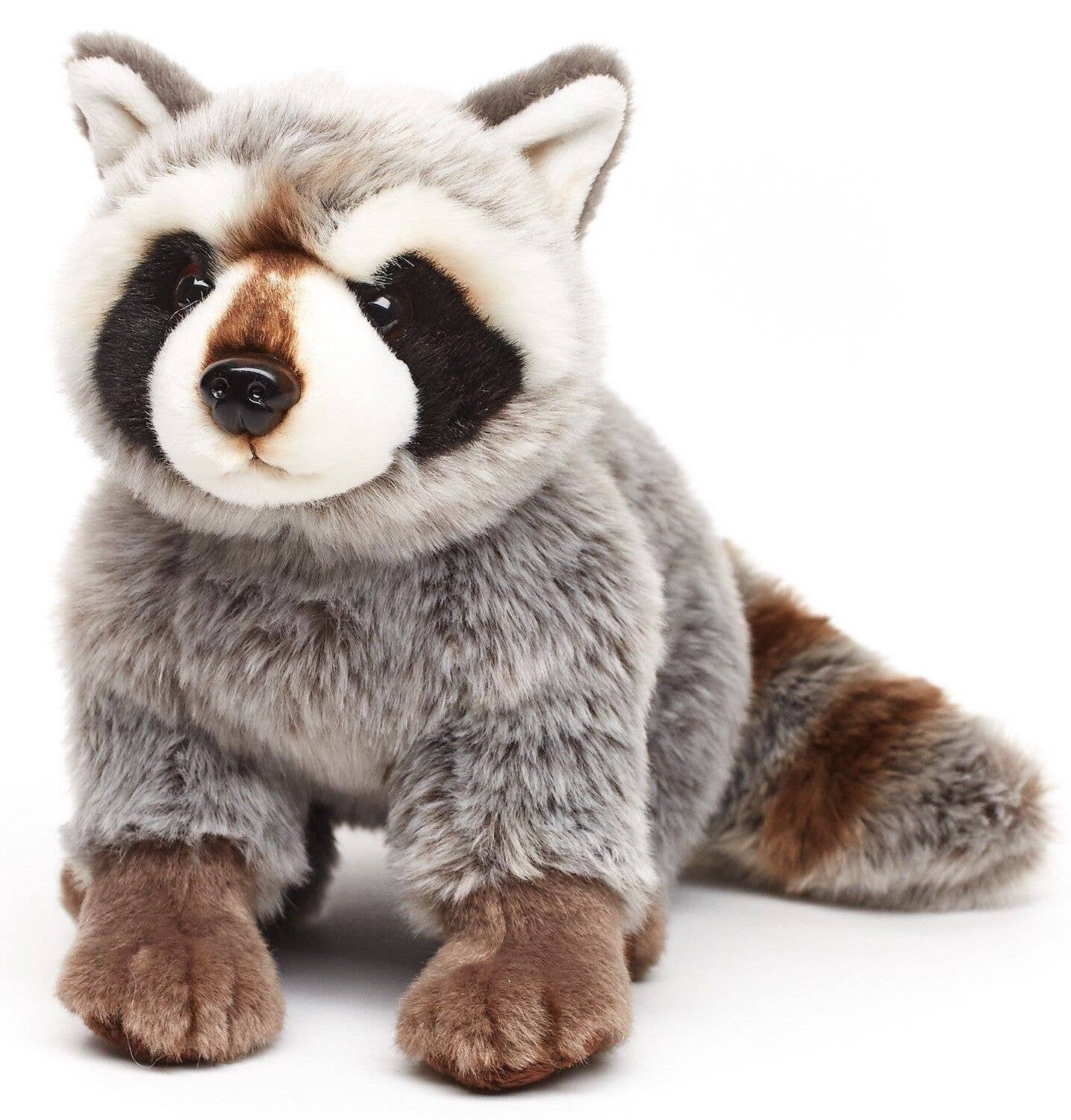 Raccoon, sitting, 25 cm (length), cuddly toy or plush toy