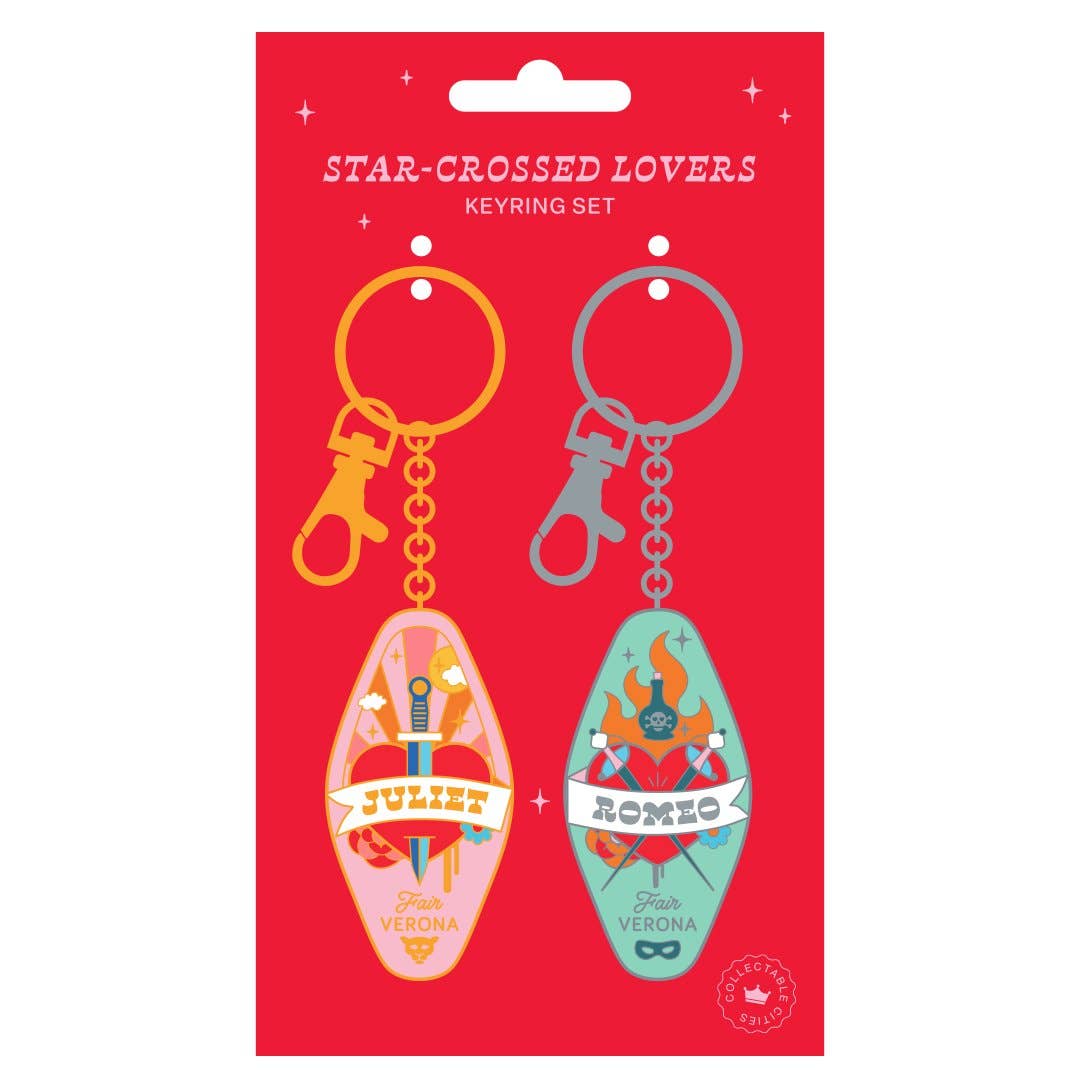 Sleutelhangerset Romeo + Juliet, sleutelhangers in motelstijl