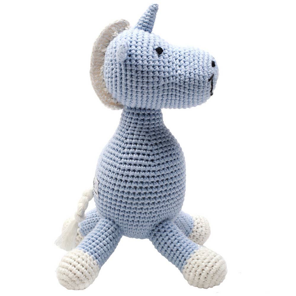 Peluche en Crochet - Licorne bleu clair