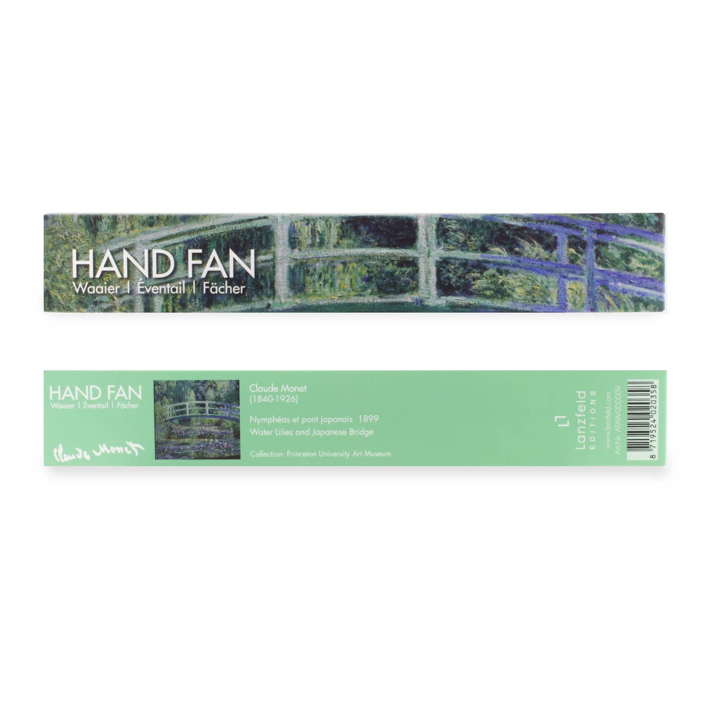 Monet Bamboo Hand Fan, Japanese Bridge