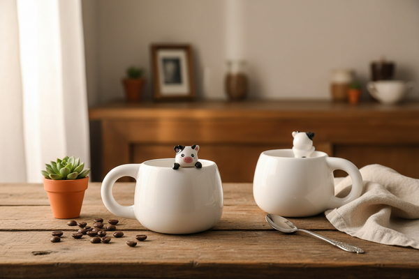 Mug with Cow Figurine