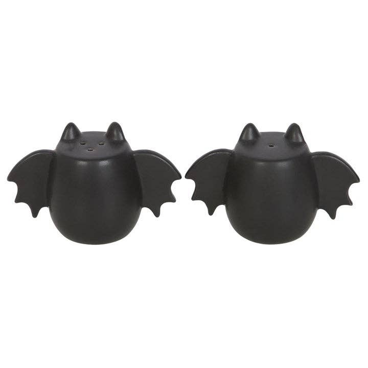 Salières et poivrières ailes de chauve-souris gothiques pour Halloween