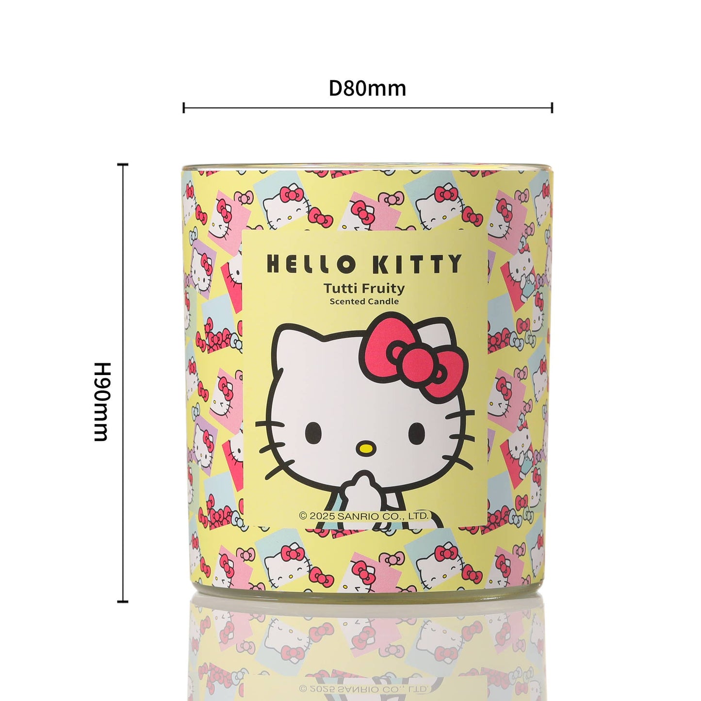 Hello Kitty originele print gele kaars, Tutti Frutti parfum