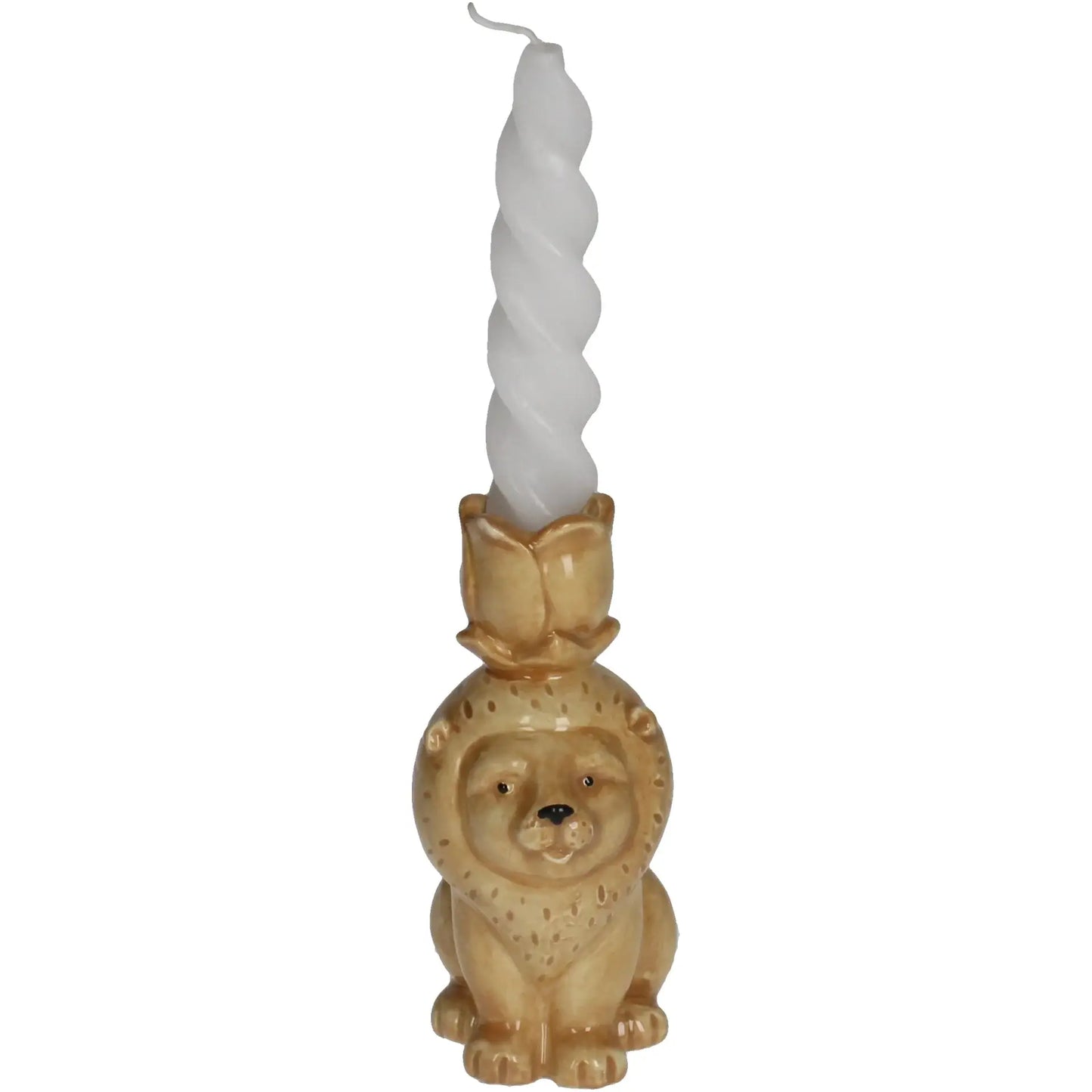 Lion Candlestick – Brown