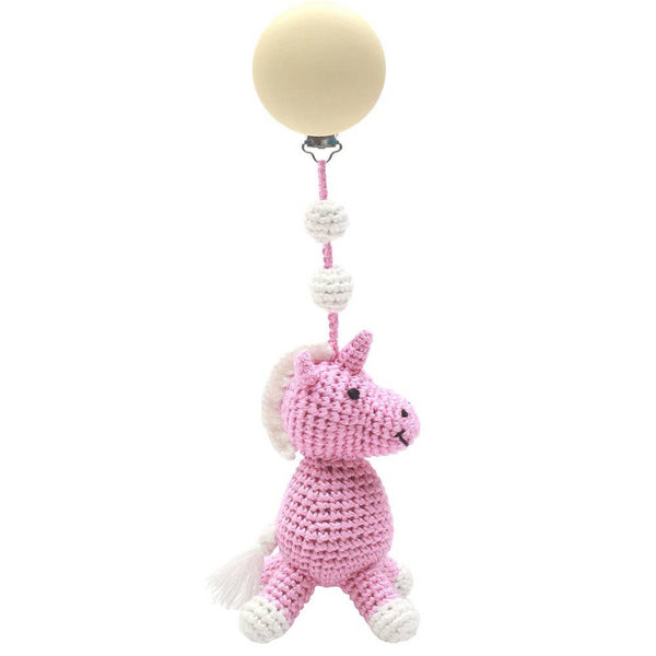 Eenhoorn kinderwagenhaak - Roze