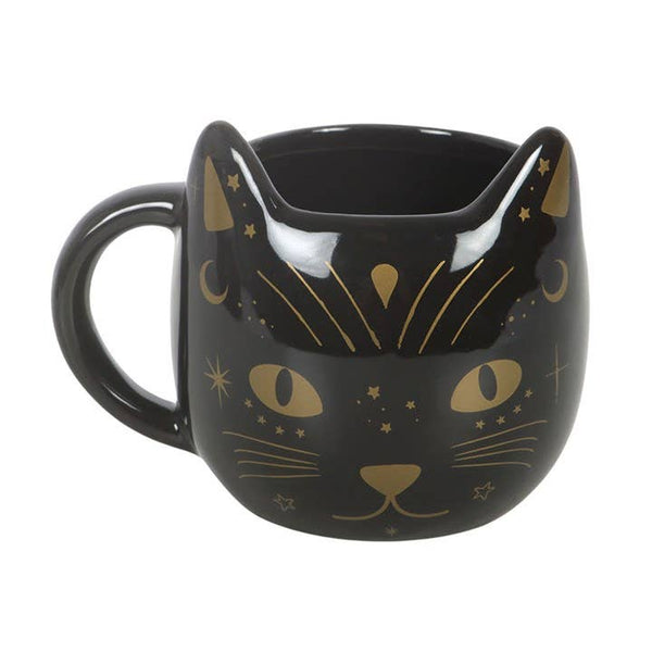3D Black Cat Head Mug