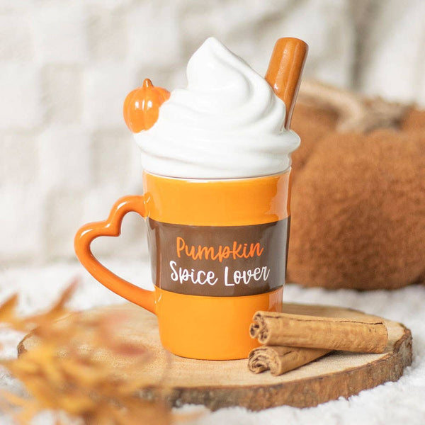 Autumn Spiced Pumpkin Mug with Lid