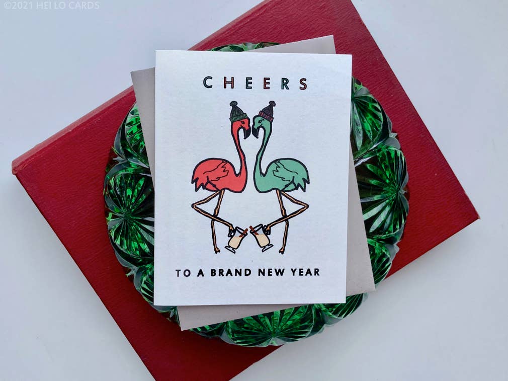Holiday/New Year Card “Flamingo Bye Bye”