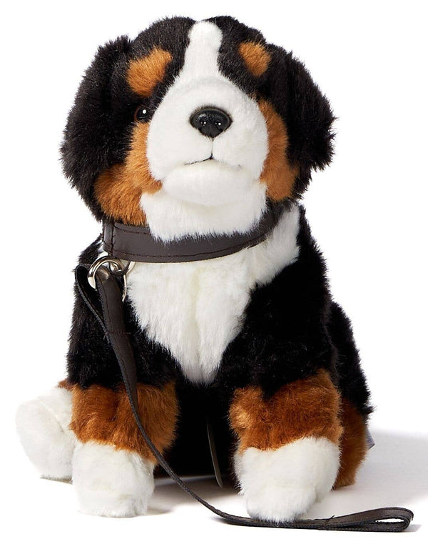 Peluche bouvier bernois en laisse avec son Uni Toys