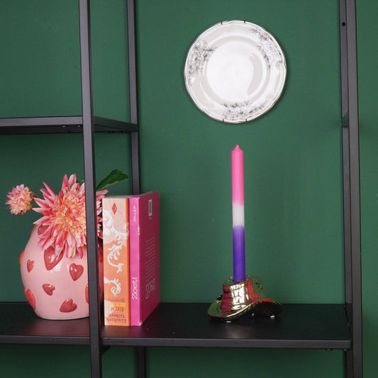 Candlestick - Cowboy Hat - Ceramic - Gold - 13.5x11x7 cm