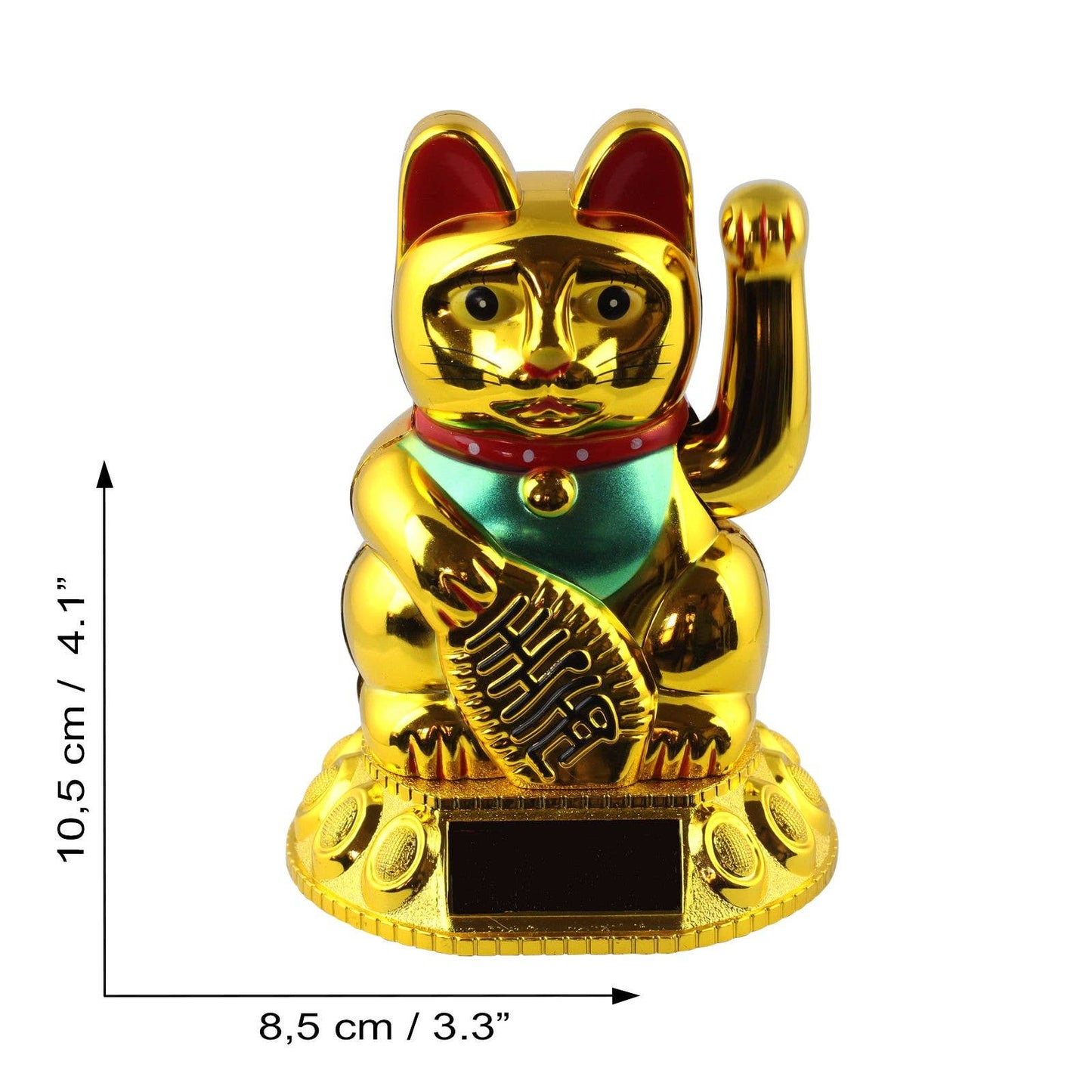 Golden Solar Lucky Cat 10.5cm