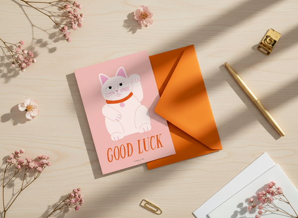 Greeting Card - Lucky Cat "Good Luck"