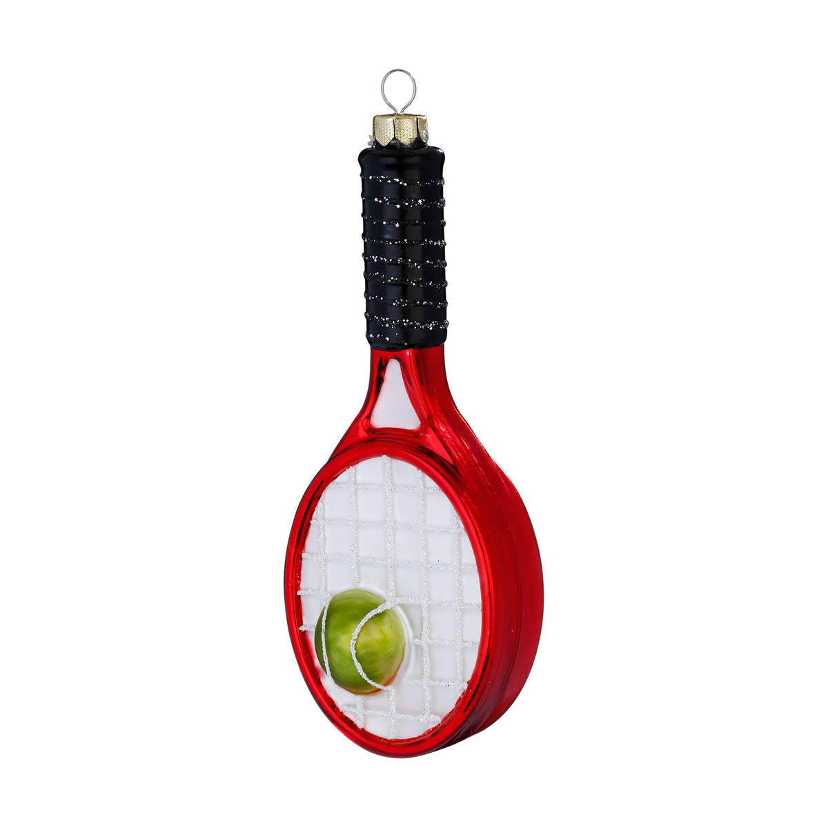 Boule de Noël raquette de tennis en verre 13,5 cm – Holly & Jolly
