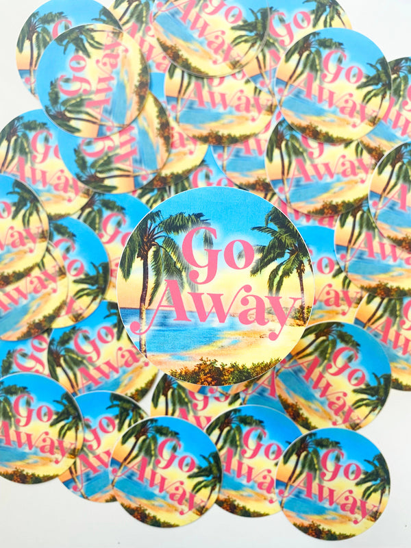 "Go Away" sticker