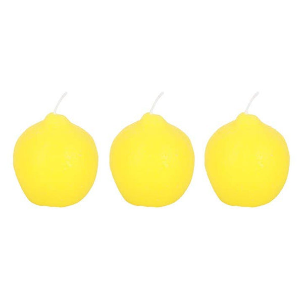 Set of 3 lemon-shaped candles
