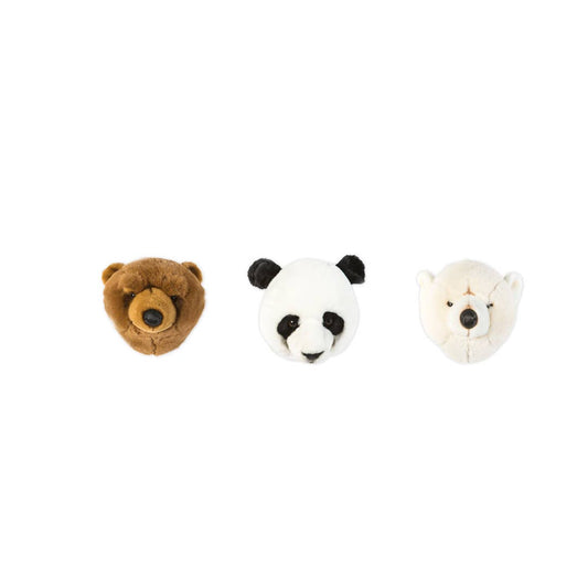 Mini Plush Wall Decoration Animal Heads: Bear Set