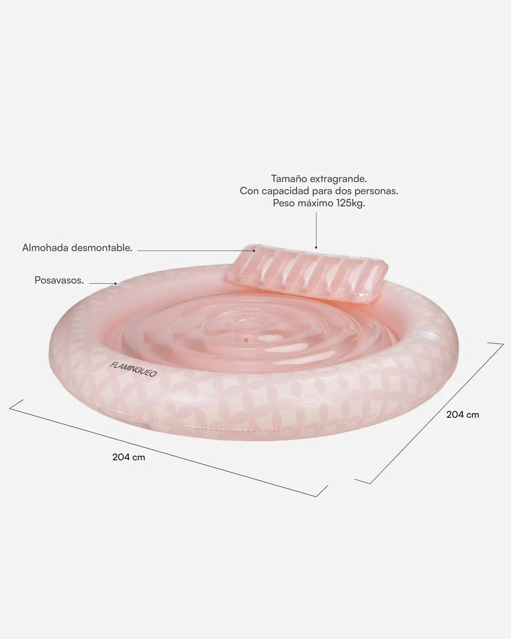 Round pink pool float - LUNA