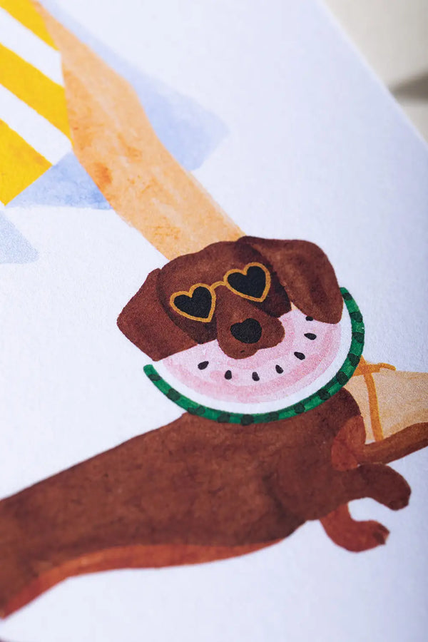 Summer Dachshund - Greeting card