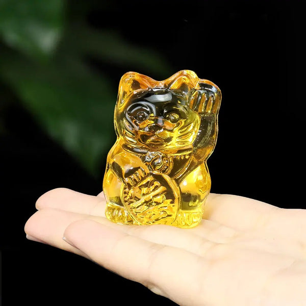 Statuette Chat Chanceux Jaune - le Chat Chanceux