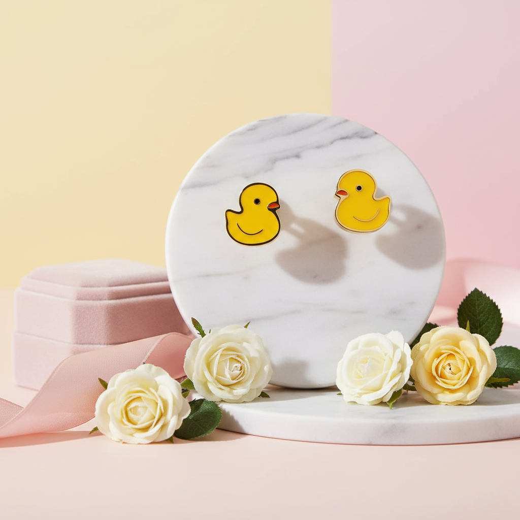 Yellow Duck Earrings