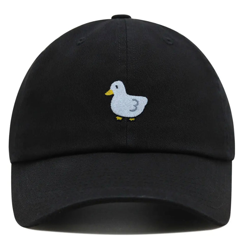 Embroidered White Duck Cap
