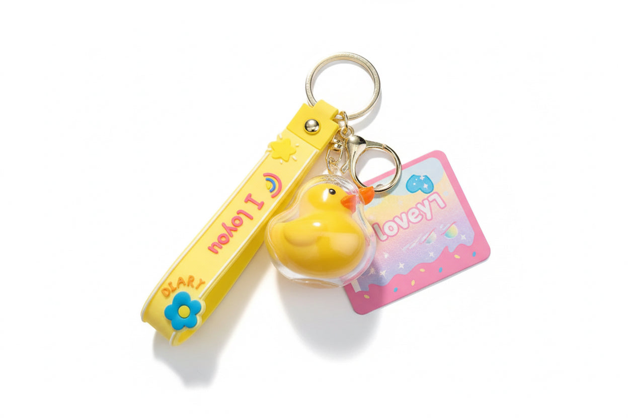 Yellow duck key door in boxes