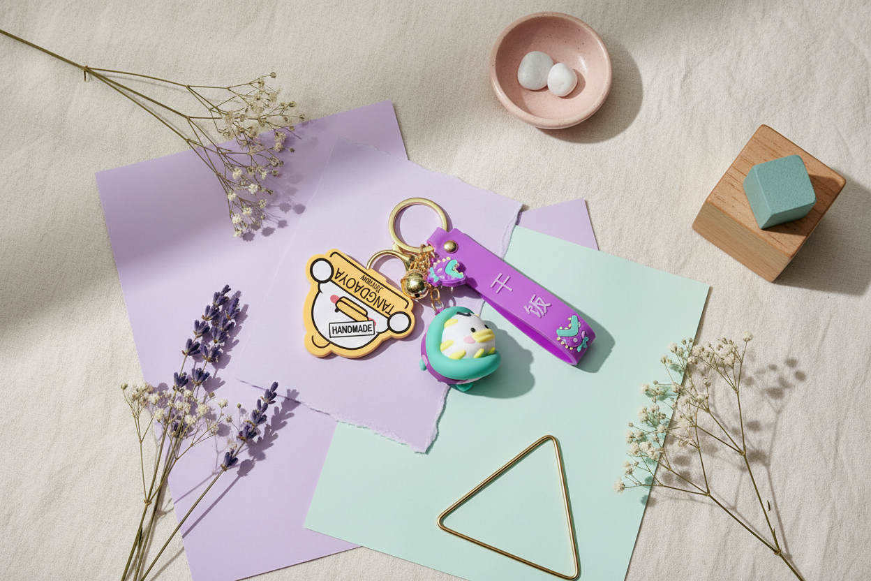 Sleutelhanger in de vorm van een vleesetende planteneend