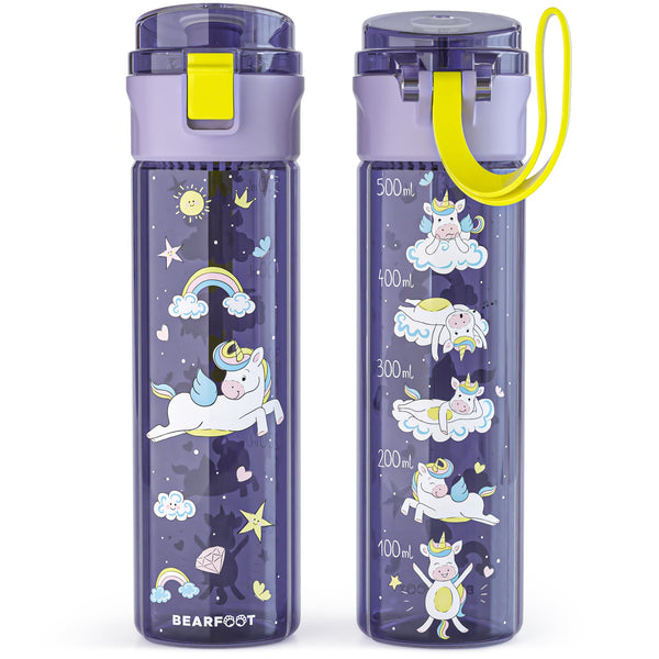Kids' water bottle, 500ml, lightweight water bottle - Unicorn