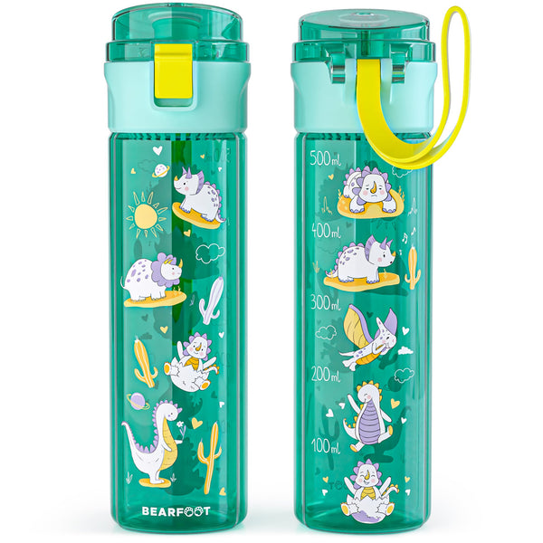 Children's Water Bottle, 500ml, Lightweight - Dinos-mint