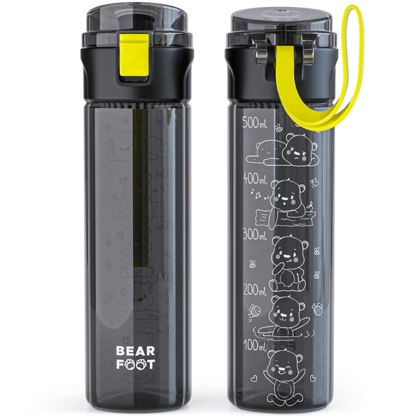 Kids' Water Bottle, 500ml, Lightweight - Logo-black