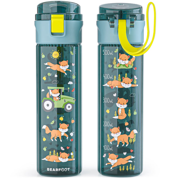 Children's water bottle, 500ml, lightweight - Tractor-blue