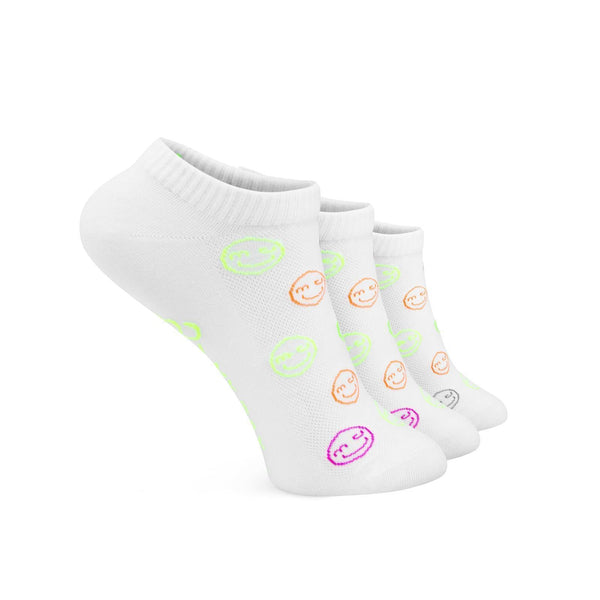 Sneaker smileys white (3-pack)