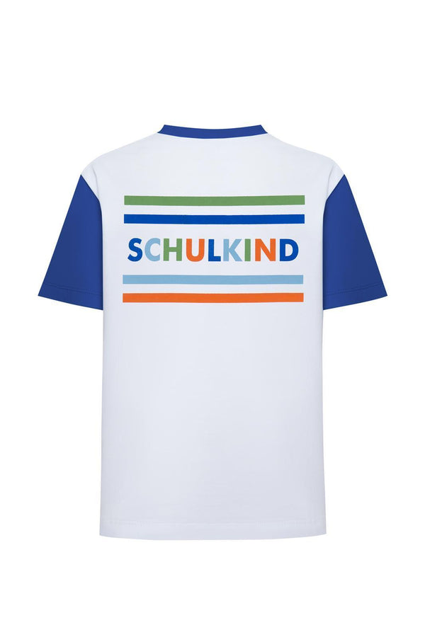 School-aged blue T-shirts