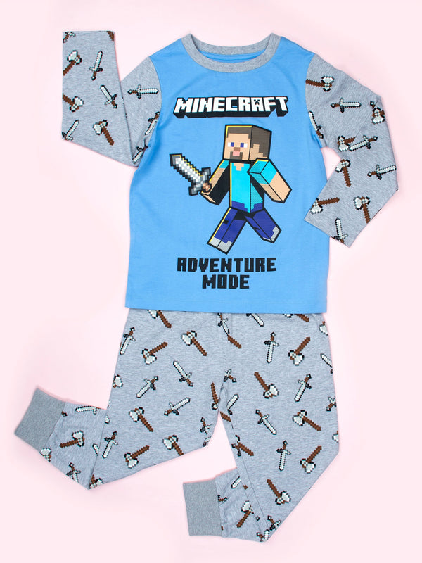 Minecraft Pajamas - Blue & Grey