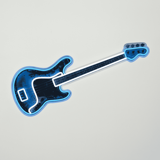 'Bass Guitar' Neon LED Sign - Wall Mounted