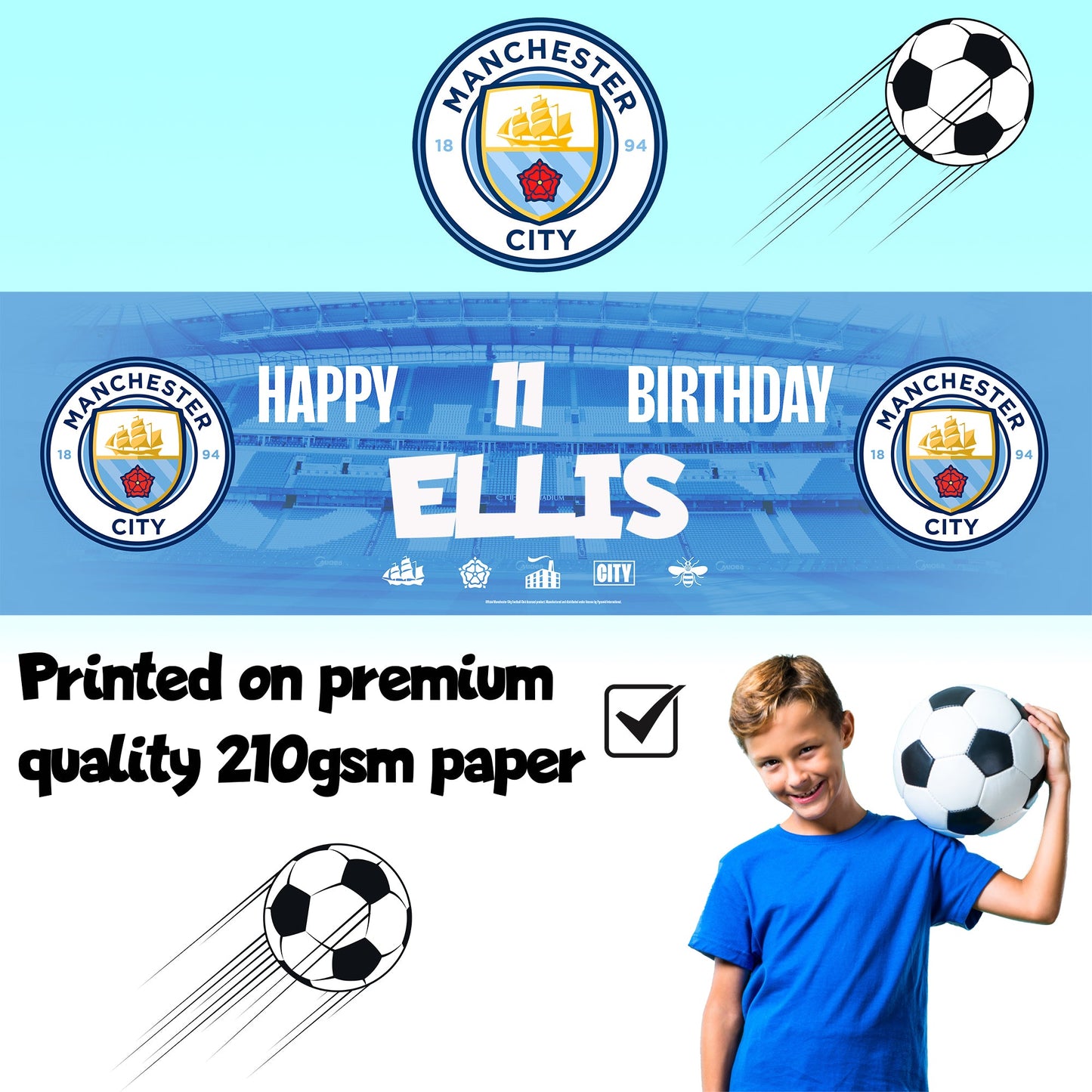Manchester City Birthday Banner
