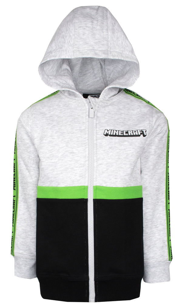 Sweat à capuche Minecraft – Zipped – gris et noir
