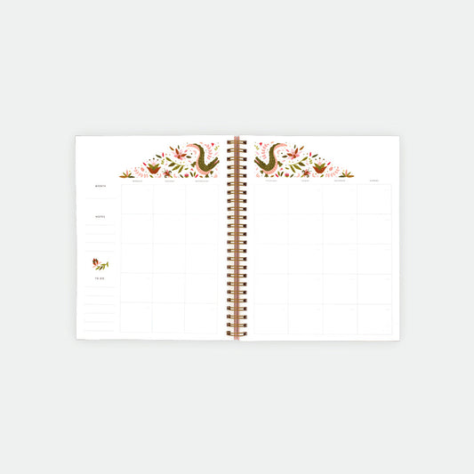 Pink Croco - Monthly Planner Spiral Bound
