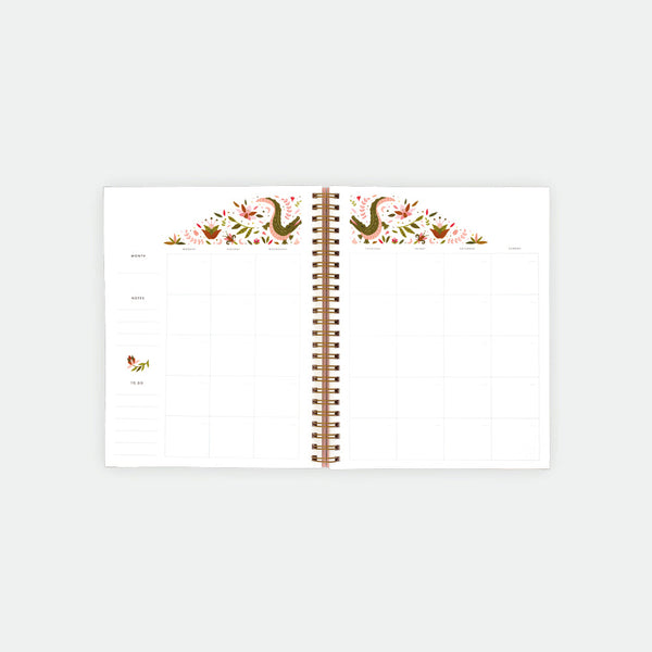 Pink Croco - Monthly Planner Spiral Bound