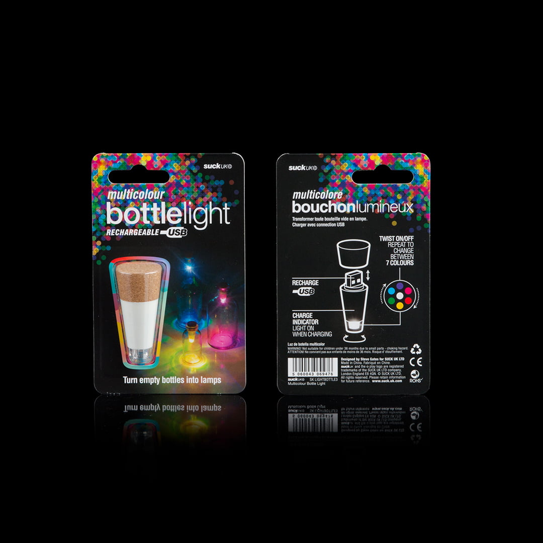 Bouteille lumineuse multicolore