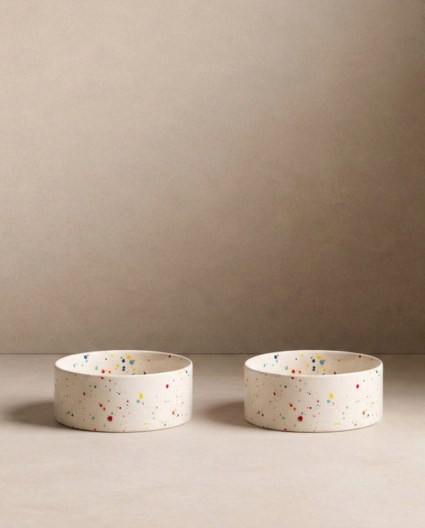 New Party Pet Bowl 16.5cm Set 2 White
