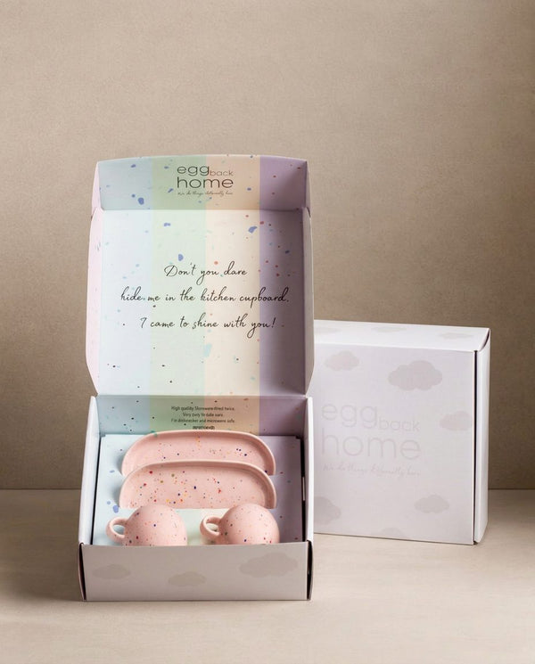 New Party Set 2 Espresso Mug + 2 Mini Tray - Pink