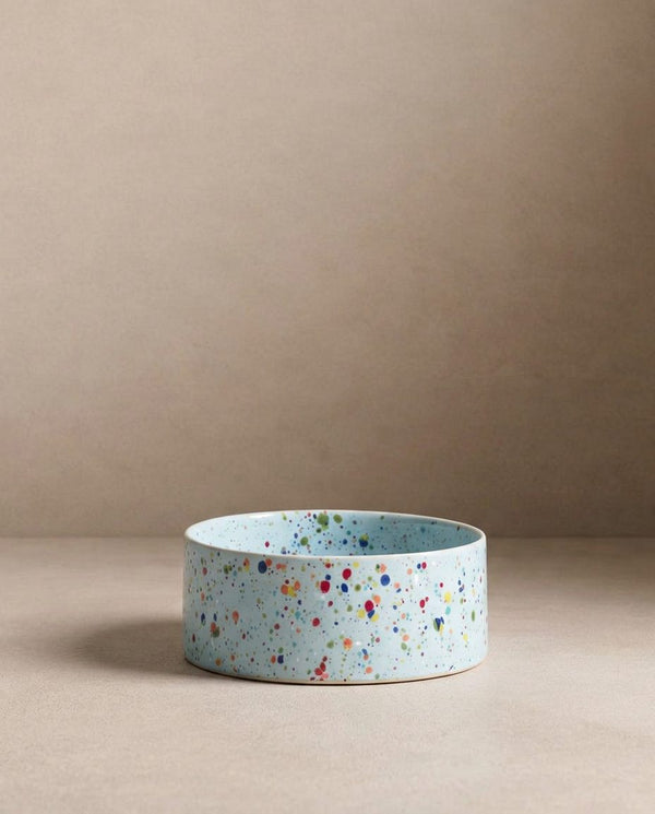 New Party Stoneware Pet Bowl 16.5cm 2 Piece Set Soft Blue