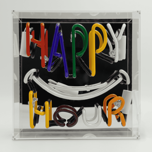 'Happy Hour' Neon Box Sign