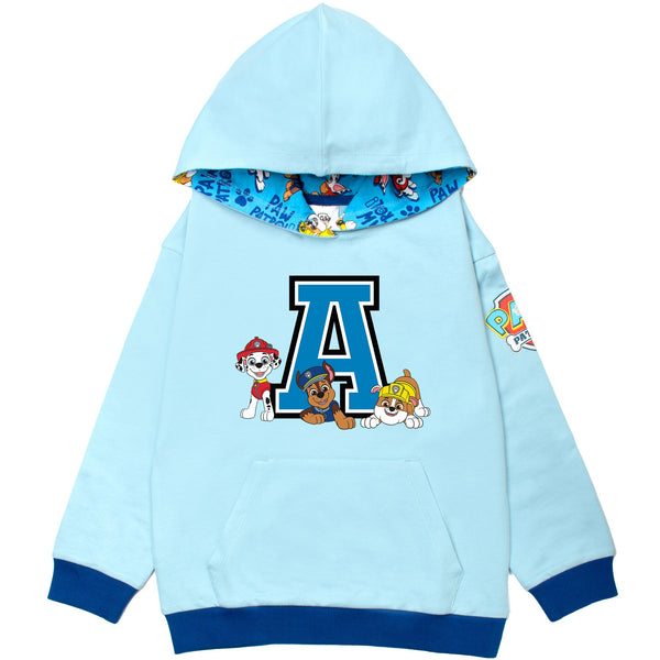 Paw Patrol Personalized Initial Hoodie for Boys - Blue