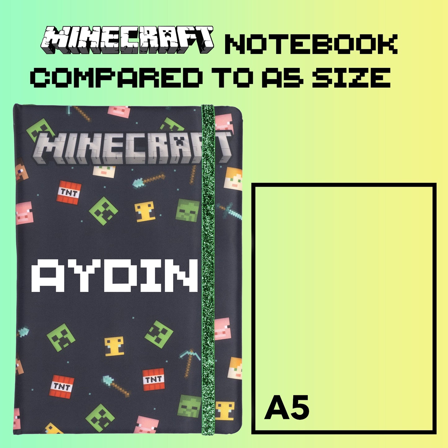 Personalized Minecraft Notebook - Black